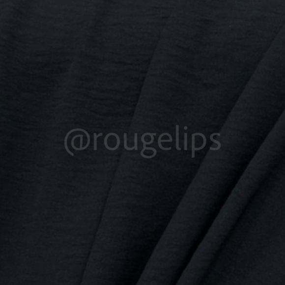 Black Crinkle Mini Dress Draped Neck Wrap Overlapping Side Tie Skirt - Picture 6 of 7